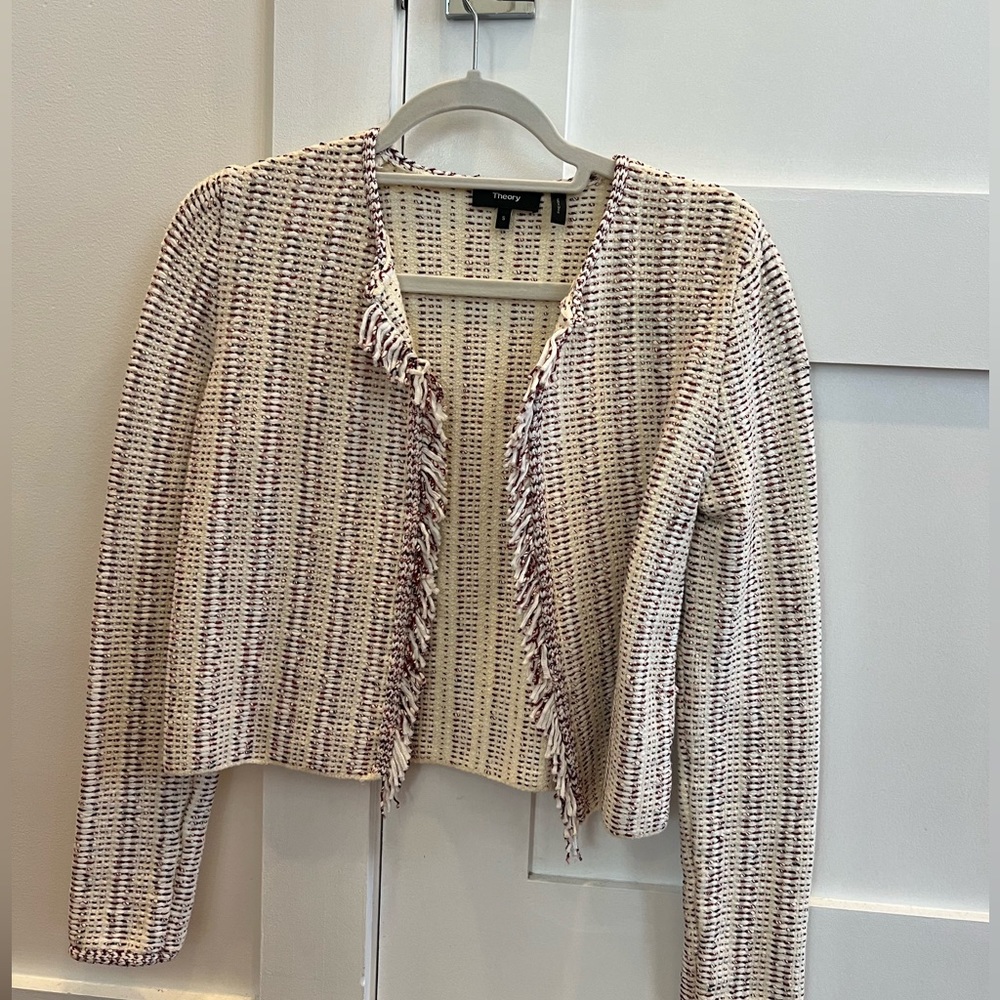 Theory tweed sweater jacket